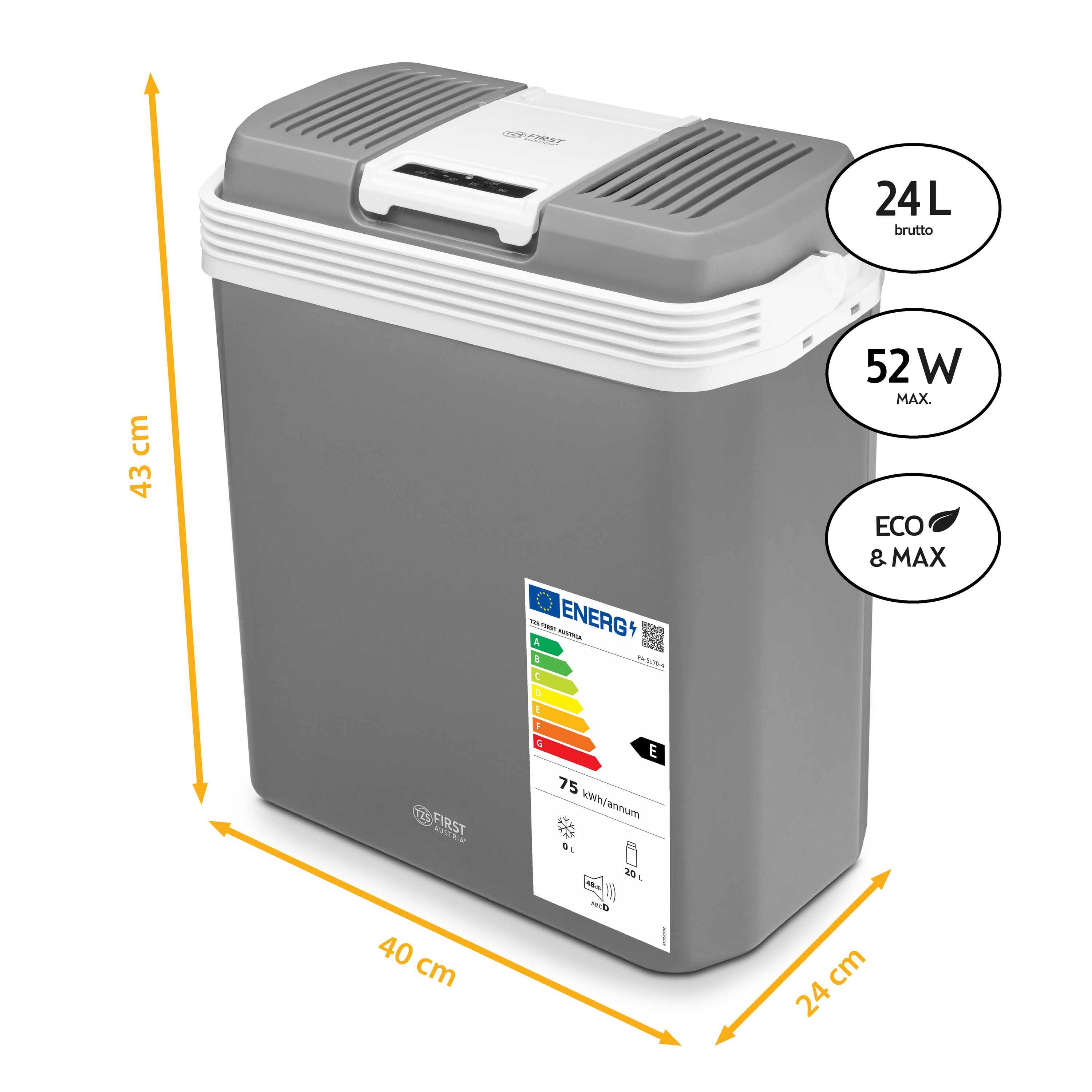 Elektrische Kühlbox | 24 Liter | Grau
