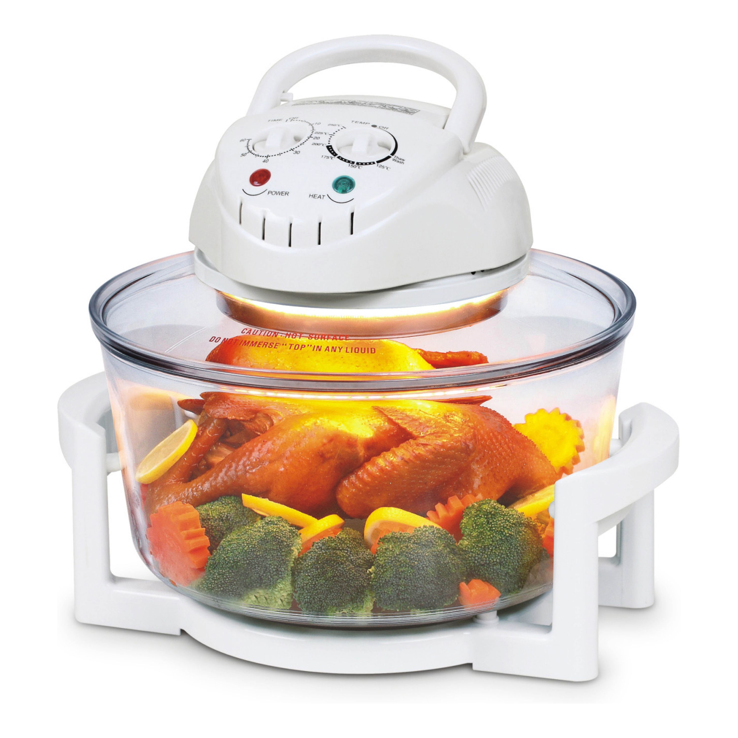 Glass halogen oven