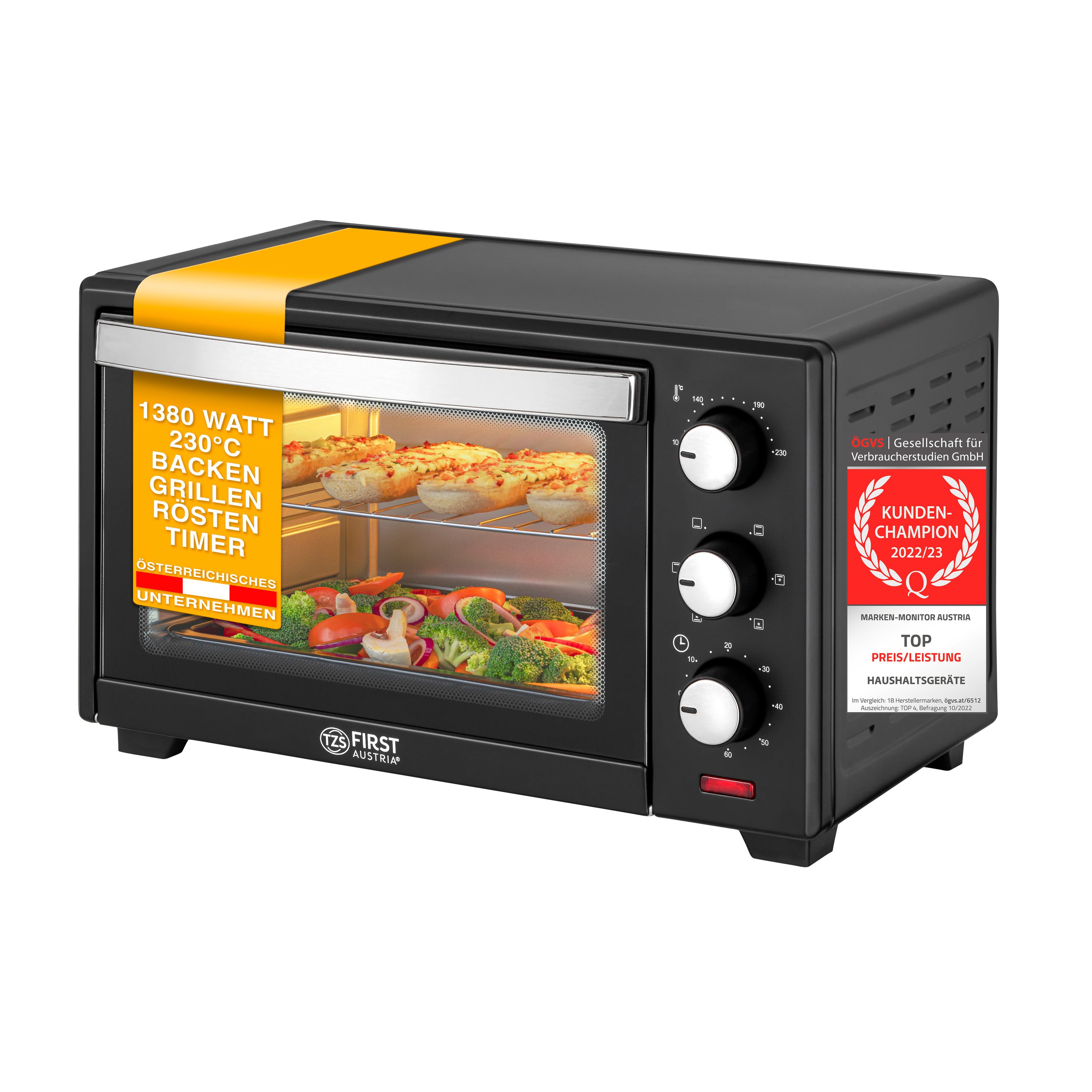 Mini oven 19L | 1380 watts | circulating air