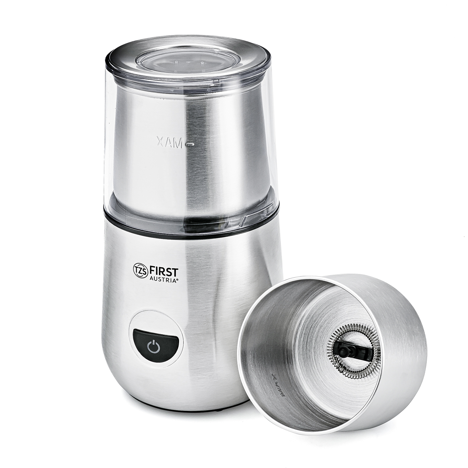 Kaffeemahlmaschine & Milchschäumer 2in1 | 200W | Edelstahl Kaffeemahlmaschine & Milchschäumer 2in1 | 200W | Edelstahl