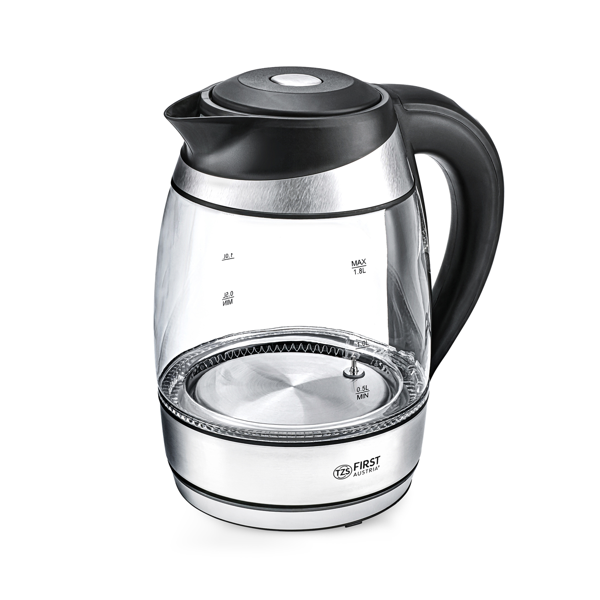 Glass kettle 2200 watts | 1.8 liter | Adjustable temp.